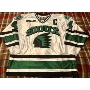 Nikivip Custom Jersey 5xl 6xl Vintage University of North Dakota Fighting Sioux Dane Litke Hockey Jersy