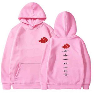 Japan Anime Akatsuki Cloud Symbols Print Hoodies Streetwear Hoodie Men Kvinnor överdimensionerade Sweatshirt Pullover Hoody 248