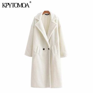 Vintage elegante e elegante e quente peles de pelúcia casaco de pelúcia feminina 2020 bolsos de manga longa de moda de inverno