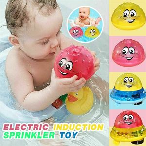 Infant Bathing Toy Boy Electric Induction Sprinkler Toy Light Baby Bathroom Play Water Multicolor Ball Toy Kids Gift 220531