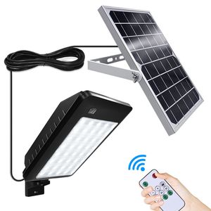 Solsäkerhetslampa 900 Lumens Utomhus Inomhus Solar Powered Floodlight Vattentät Street Light med fjärrkontroll för trädgård