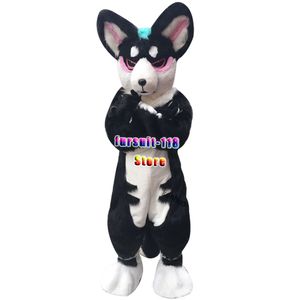 Fursuit długowłosy husky psa fox wilk maskotka kostium futro dorosłych postać z kreskówek Halloween party kreskówka zestaw # 138