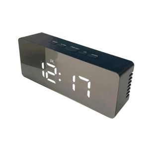 LED Mirror Alarm Clock Digital display Snooze Table Clock Wake Up Light Electronic Large Time Temperature Display Home Decor258W