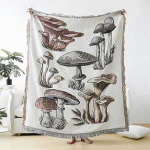 Casual Blanket Carpet Decoration Mushroom Sofa Cover Leisure Wallhanging Single Tapestry Throw S 220401