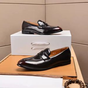 Brand Classic Business Loafers Luxury Party Wedding Shoes Designer BLACK PATENT LEATHER Suede Dress Shoes For Mens Slip On Casual Flats