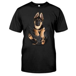 T shirts Cloocl Cotton Fashion Pet Dog German Shepherd Pocket Printing Casual Harajuku Unisex Tops Drop