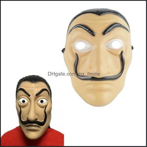 Косплей вечеринка маска La Casa de Papel Face Saador Dali Dali Costume Movie Realistic Halloween Рождественские принадлежности HH7-929 Drop Delivery 2021 Mask Festiv