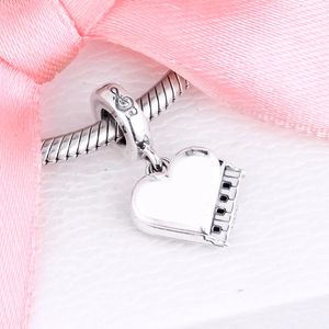 Authentic 925 Sterling Silver Beads Grand Piano Heart Dangle Charms Fits European Pandora Style Jewelry Bracelets & Necklace DIY Gift For Women 799101C01