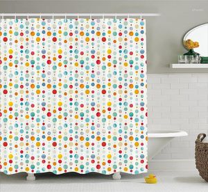 Shower Curtains Abstract Curtain Colorful Circular Large Dots Bubble Happy Hipster Kids Nursery Stylish Fun Print Bathroom