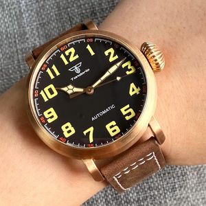 Relógios de pulso chegam de bronze de bronze real relógio de pulso 47 mm Cusn7 Case Super Luminous Sapphire Glass 20ATM NH35 WatchWrist masculino automático