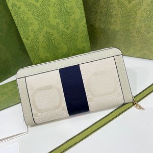 22SS Designer Walls White Jumb Leather Zip Around Wallet Coin Purse Card Holders With Gold-tonad Signature Hardware 0632