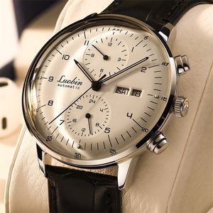 MENS Fashion Mechanical Watches Business Automatisk armbandsur Rostfritt stål Lysande klocka Reojes de Hombre 220526