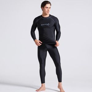 Women's Swimwear Quick Dry 2 Pieces Rash Guards Men Swimsuit Long Sleeve Swimming Suit Set Beach Water Surfing Diving Full Body 2022Women's