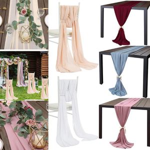 Party Decoration Wedding Arch Drapes Fabric Chiffon Birthday Cover Backdrop Curtain Drapery Table Runner Bridal Living Room Ceremony Decor