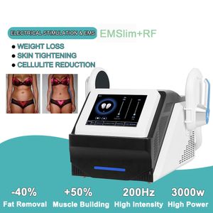 Hiemt bantmaskin elektromagnetisk muskelstimulator Emslim kroppsformning 2 handtag RF hög intensitet fokuserad EMS fettförlustanordning