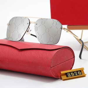 carti sunglasses 2970 Fashion luxury sunglasses mirror print Composite Metal Rimless Optical Frame Classic Ova Square Gold Sun glasses for women with Original Box