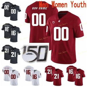 Nik1 NCAA College Maglie Washington State Cougars 8 Jay Wilkerson 88 Rodrick Fisher 9 Renard Bell 92 Will Rodgers III Calcio personalizzato cucito