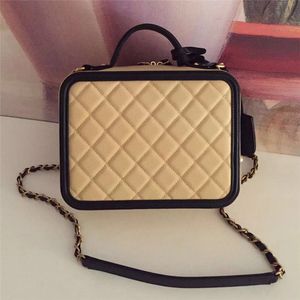 Designer bags Vanity case Chain bag A93343 Shoulder Messenger Handbag Square Lattice Box bag Fashion Classic Women's Genuine Leather High