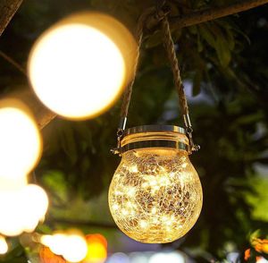 Forniture per feste Solar Crack Light Outdoor Garden Decoration Glass Hanging Light Creative Wish Lights Christmas