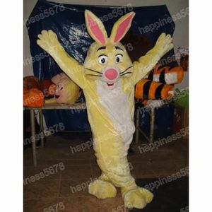 Leistung gelbes Kaninchen Maskottchen Kostüme Halloween Weihnachten Cartoon Charakter Outfits Anzug Werbung Karneval Unisex Erwachsene Outfit