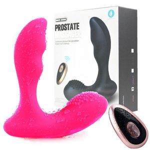 Vibratore per dildo in silicone con massaggio vibrante sexy anale con telecomando per donne Plug Uomini e giocattoli gay 18