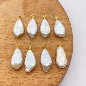 Pendant Necklaces 2pcs/pack White Color Waterdrop Shaped Natural Freshwater Pearl Pendants Charms DIY Making Necklace Earrings Accessions 10