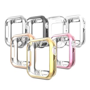 حالة ألوان ناعمة رقيقة للغاية لحالات IWatch Cover TPU لـ iWatch 38mm 40mm 42mm 44mm 41mm 45mm لـ iWatch 2 3 4 5 6 7 Case Screen Protector with OPP