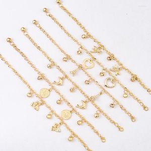Catena di collegamento a catena bohémian oro color color cristallo diamanti bracciali per donne gioielli boho dragonfly fiore a strati a strati bracciale
