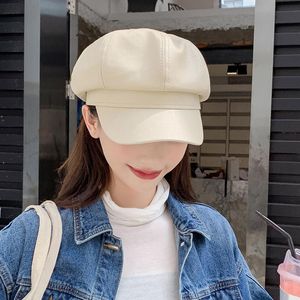 Visors Autumn Winter Cortex Military Berets For Women Octagonal Hat Flat Army Cap Salior Girl Travel Ladies Painters CapVisors