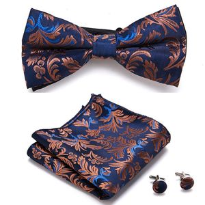 Slim Tie Set Men Bow and Pocket Square Bowtie slips Cravate näsduk Man Corbatas Hombre Pajarita Fit Wedding