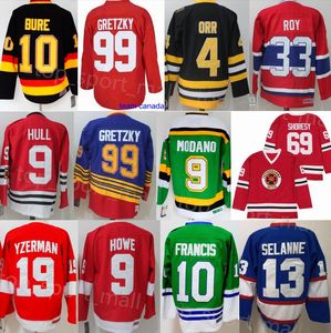 Jerseys de hóquei do CCM vintage 4 Bobby Orr 9 Hull 99 Wayne Gretzky 13 Teemu Selanne 33 Patrick Roy 10 Ron Francis Gordie Howe 19 Steve Yzerman 69 Shoresy Letterkenny Irish