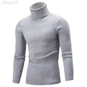 2022 SWEATER MĘŻCZYZNY Zimowy swobodny sweter Zgrywaj Sweter Keep Warm Fitness Men Sweters Tops L220801