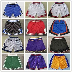 Üst kalite ! Takım Erkekler Basketbol Şort Takım Don Cep Şort Spor Şort Pantolon Sweatpants Klasik Beyaz Mavi Kırmızı Mor Yeşil Siyah Moda