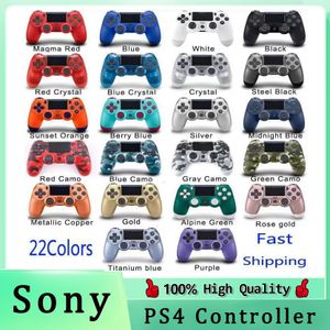 Wholesale 22 Colors In Stock PS4 Wireless Bluetooth Controller for Vibration Joystick Gamepad Game Controller Play Station With Retail Box DHL PS5 on Sale