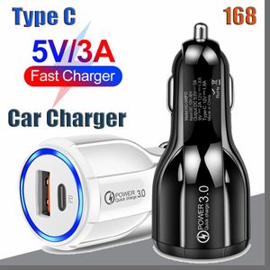 Зарядные устройства 18 Вт QC3.0 USB-адаптер для телефона 3A PD Type-C Быстрое автомобильное зарядное устройство для Xiaomi Samsung iPhone 13 12 11Pro