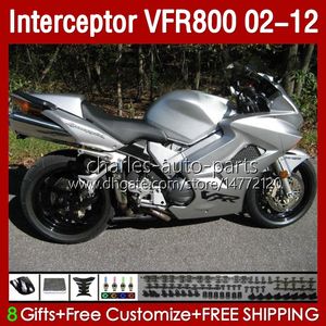 Fairings For HONDA Interceptor VFR800 VFR 800 RR CC 800RR VFR800RR New silvery 02 03 04 05 06 07 Body 129No.94 800CC 2002 2008 2009 2010 2011 2012 VFR-800 02-12 Bodywork