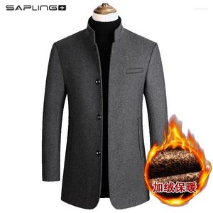 Men's Trench Coats 2022 Casual Wool Jackets Blended Coat Male Short Windbreaker Jacket Cotton Warm Blazers Suit Men Solid Woolen Tops Viol22