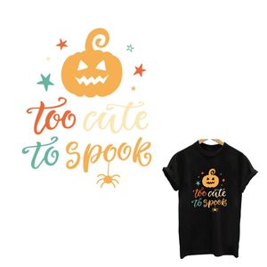 Notions Wholesale Letter Pumpkin Iron on Decals for T shirt Design Washable Heat Transfer Stickers for DIY Halloween Garment Accessories