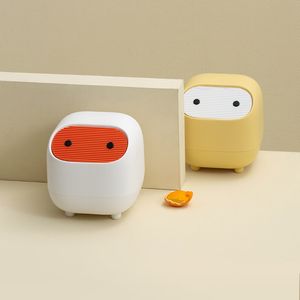 Masaüstü Mini Kutuları toptan satış-Sevimli küçük mini ninja masaüstü çöp masa arabası yatak odası ofis çocuk oda ev dekorasyonu için kapak ile çöp kutusu çöp sepeti olabilir