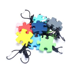 Anhänger Halsketten Puzzle Design Baby Silikon Halskette Nahrung BPA Freie Zähnen Spielzeug Pflege zahne St5015 Pendant