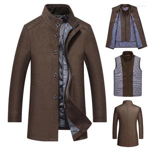 メンズウールブレンドメンブランド冬の温かいジャケットパーカーコートファッション秋の服風プルーフウールスリム調整可能なベスト男性viol22