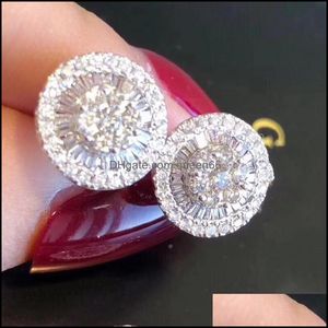 Oorbellen Sieraden Charm k Gold Lab Diamond Earring Real Sterling Sier Engagement Bruiloft voor Dames Bruids Party Gift Drop Levering