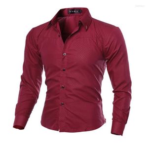 Oxford Kleidhemden großhandel-Herren Hemdhemden Mode Herbst Herbst Männer Langarm Casual Oxford Solid Color Slim Geschäft für Plus Size Clothing Wall22