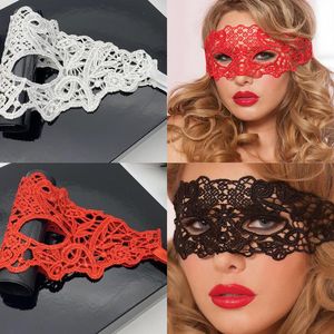 Party Masks Red Lace Half Face Mask Sexy Masquerade Props Costume Festival Adult Women's GogglesParty