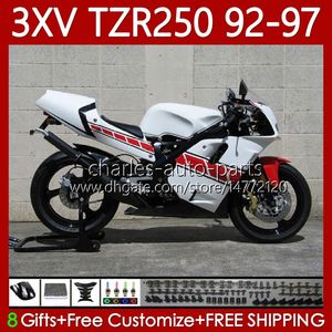 Carroçaria para Yamaha TZR 250 TZR250RR TZR250RR TZR-250 92-97 Corpo 117No.28 YPVS 3xV TZR250R 92 93 94 95 96 97 Branco Vermelho Hot TZR250-R 1992 1993 1996 1997 Fairing