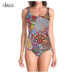 Färgglada geometriska mönster 3D -tryckflickor Onepiece Swimsuit baddräkt ärmlös Slim Sexig badkläder Summer 220617