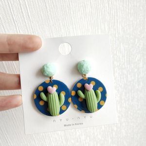 Stud ziccowong moda moda colorida cactus Ear grão de ouvido resina vintage round ponto de brincos geométricos para mulheres jóias amigas do presente Moni22