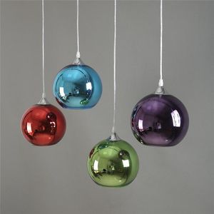 Подвесные лампы северные стеклянные зеркальные мячи для мяча кухонная лампа