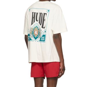 22SSサマーアメリカポーカーカードティーファッションメンズ半袖Tシャツ女性服カジュアルコットンTシャツ3色