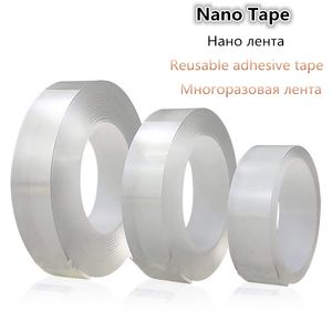 1 Roll Reusable Transparent Double-sided Tape Can Washed Acrylic Fixing Tape Nano tape No Trace Tapes